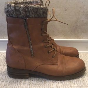 Mark & Maddux cognac brown combat boots size 7.5